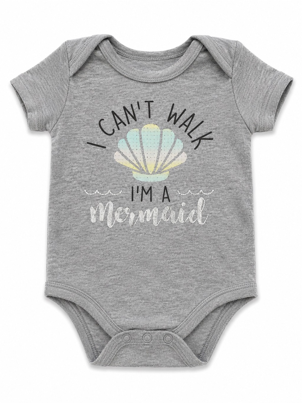 Toddler Gray 'I'm a Mermaid' One-Piece Bodysuit